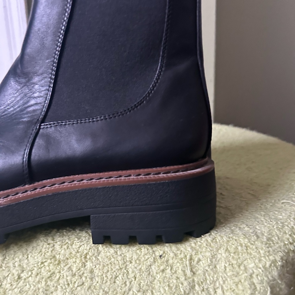NWOB Sam Edelman Black Leather Ankle Boots Sz 8.5 - Picture 9 of 14